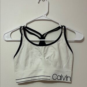 CALVIN KLEIN PERFORMANCE White and Black Sports Bra